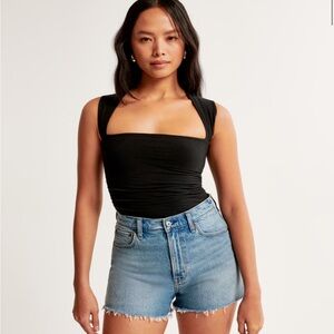 Abercrombie & Fitch Black Square Neck Tank Top